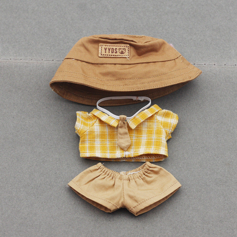 Labubu Doll Fisherman Hat & Outfit Set for 10cm & 17cm Vinyl Dolls