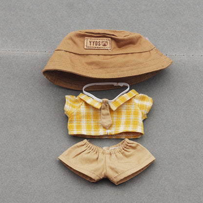 Labubu Doll Fisherman Hat & Outfit Set for 10cm & 17cm Vinyl Dolls
