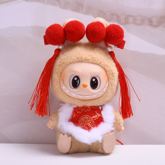 Labubu Doll New Year & Christmas Outfits - Tang Suit, Shawl, Hat Sets