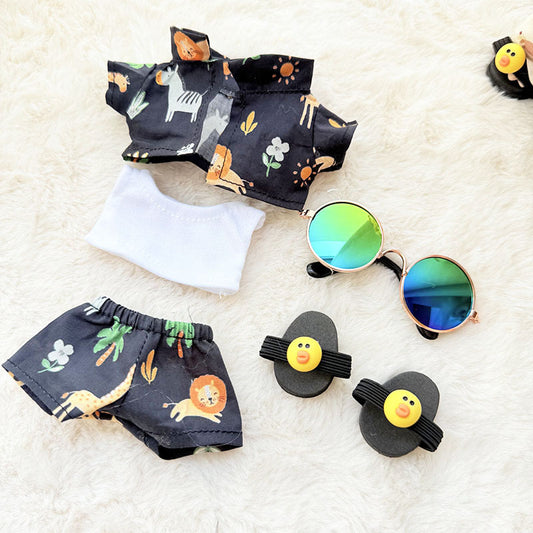 Only clothes] first/second generation Labubu clothes pendant pull cloth sit party doll beach glasses suit