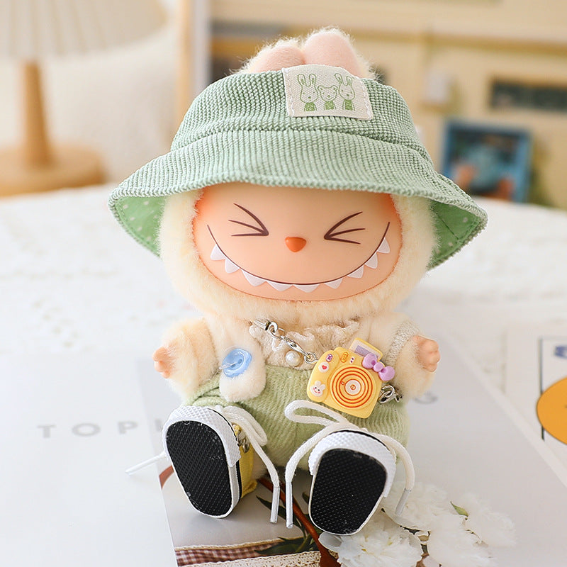 The second generation of cloth cloth clothes vinyl doll sitting party labubu replacement pants hat shoes