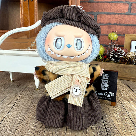 Labubu Doll Clothes Set for 17cm Blind Box Dolls - Camel Scarf, Sunflower & More