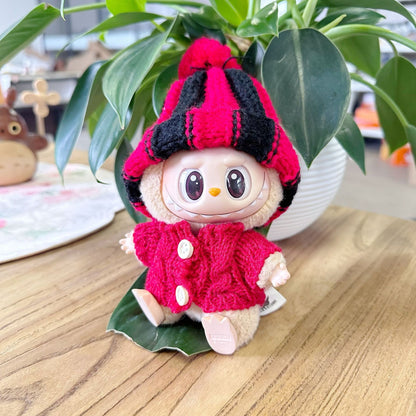 Only clothes] the first and second generation blind box LABUBU clothes autumn and winter sweater hat suit pendant pull cloth for Meng