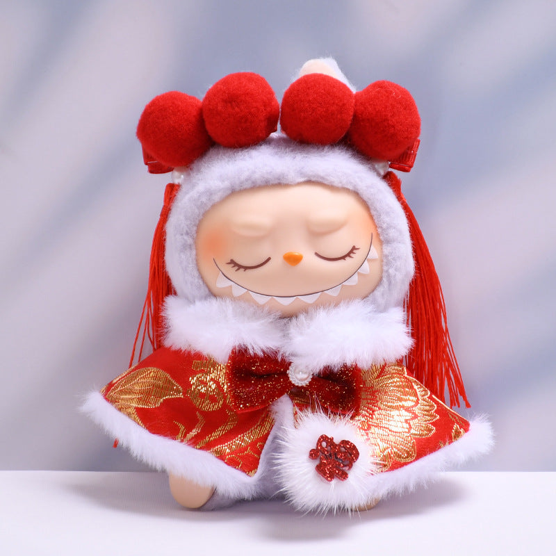 Labubu Doll New Year's Blessing Cloak & Tang Suit Outfit for 1st & 2nd Gen Pendants