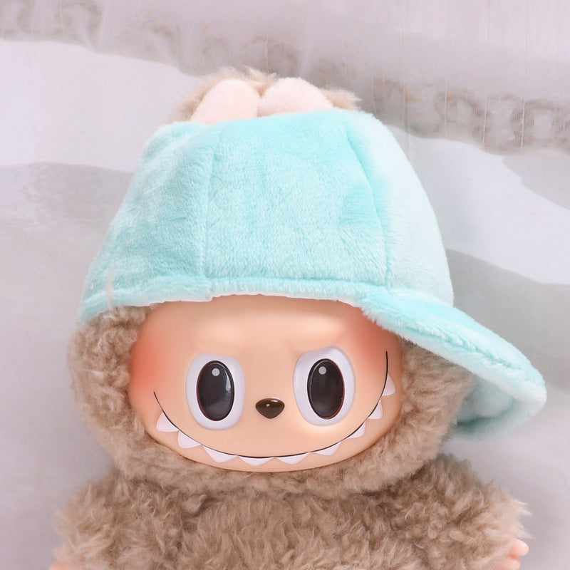 Only hat] 17cm cloth cloth pendant clothing accessories hat cap key chain labubu doll accessories