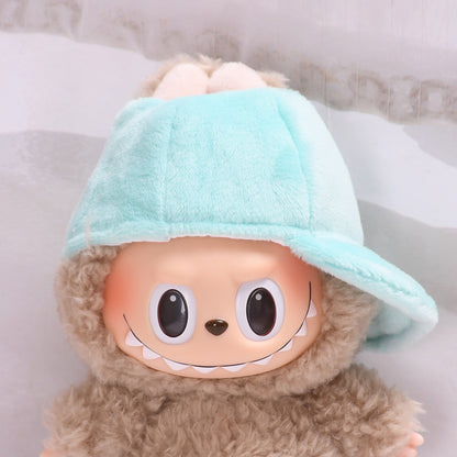 Only hat] 17cm cloth cloth pendant clothing accessories hat cap key chain labubu doll accessories