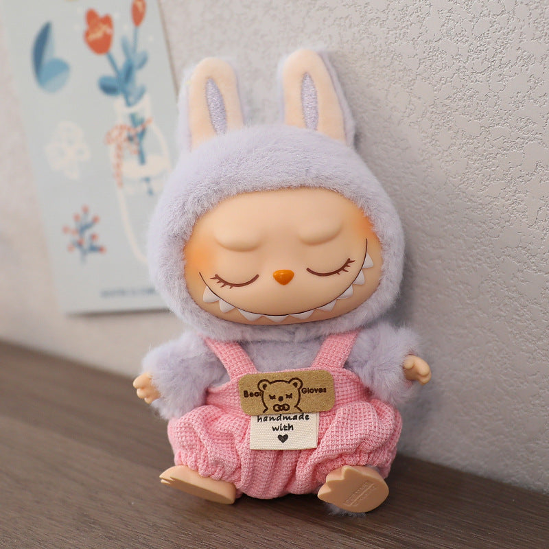 LABUBU Sitting Party Doll Rab Bub Macaron 2nd Generation Sitting Vinyl Doll Dress Dress for Dress