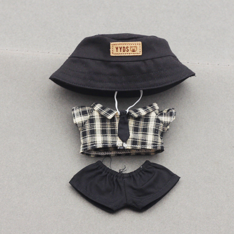 Labubu Doll Fisherman Hat & Outfit Set for 10cm & 17cm Vinyl Dolls
