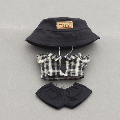 Labubu Doll Fisherman Hat & Outfit Set for 10cm & 17cm Vinyl Dolls
