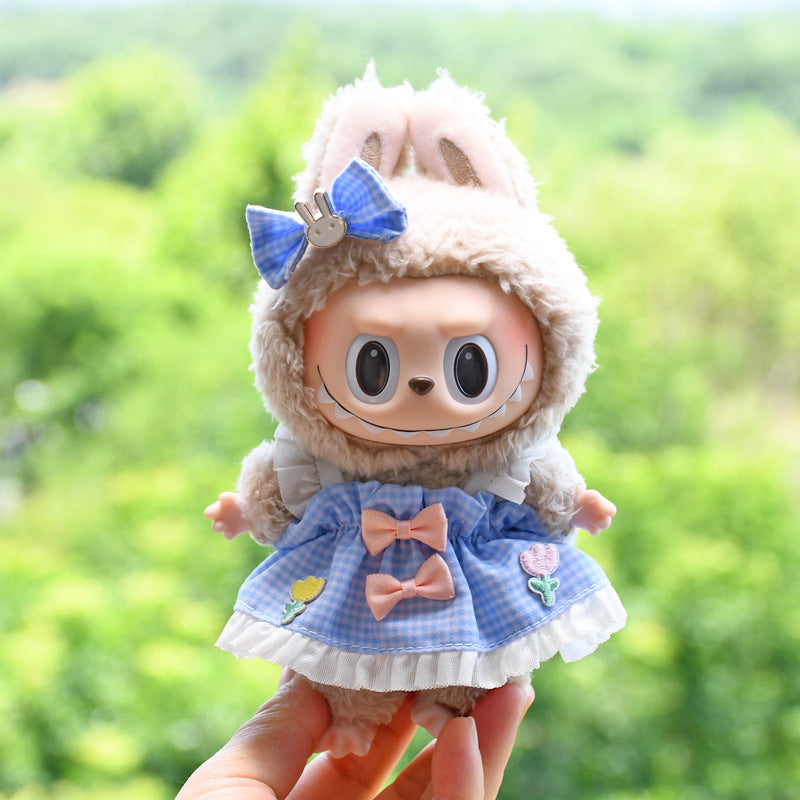 Only clothes] 17cm pendant pull cloth cloth for clothes spring and summer dress suit labubu baby dress cute