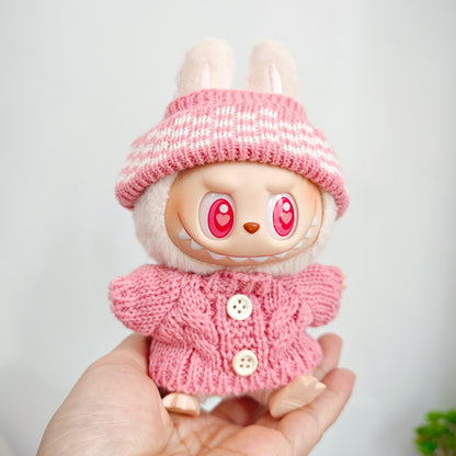 Labubu Doll Outfit - 17cm Sweater, Skirt & Accessories Set
