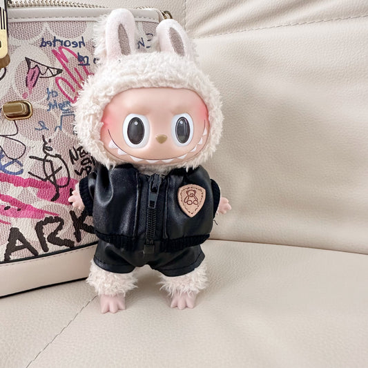 Only clothes] 17CM vinyl blind box pull cloth doll clothes swimming goggles boy suit LABUBU leather suit