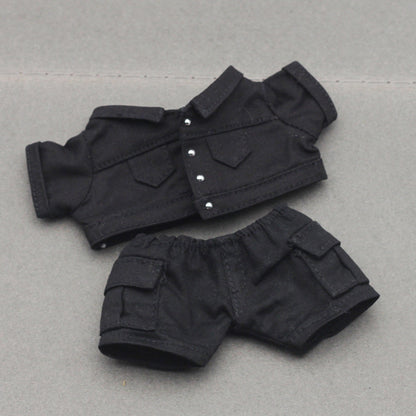 Pendant Labubu Doll Coat One, Two and Three Generation Labubu Doll Denim Jacket Coat Pocket Pants suit