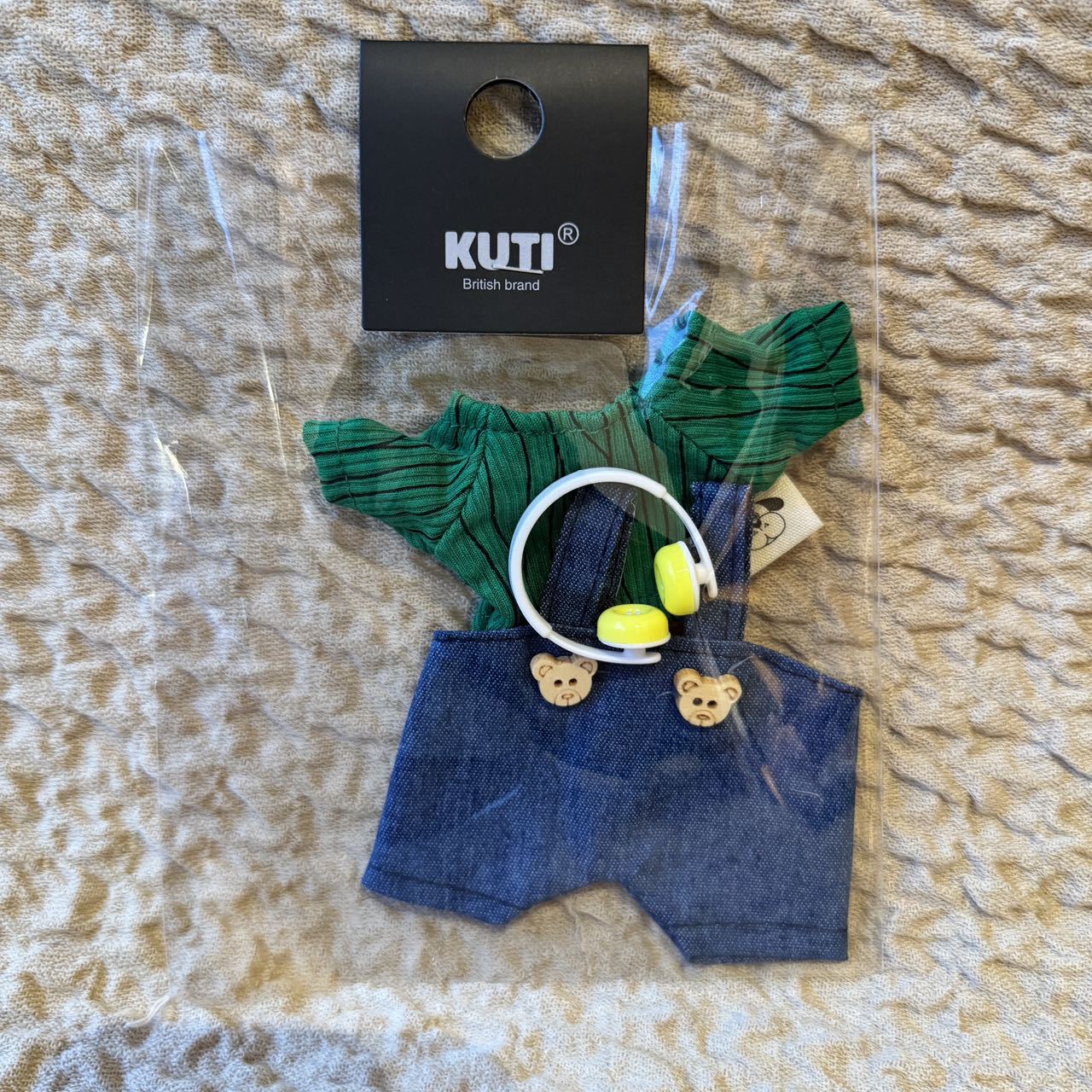Labubu Doll Overalls Set - Trendy Plaid Outfit for Vinyl Dolls