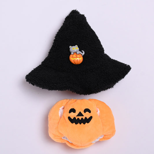 Only baby clothes] 17cm one or two generation of cloth pendant Halloween pumpkin black hat baby clothes vinyl doll