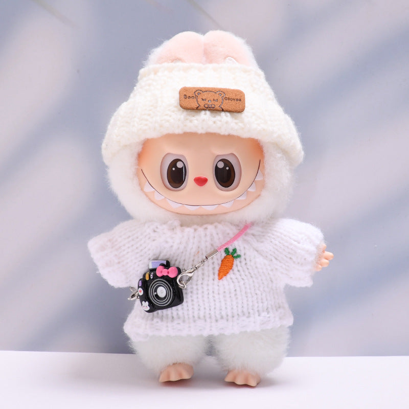 Only clothes] the first and second generation of cloth pendant button sweater hat small bag camera Labubu change baby clothes