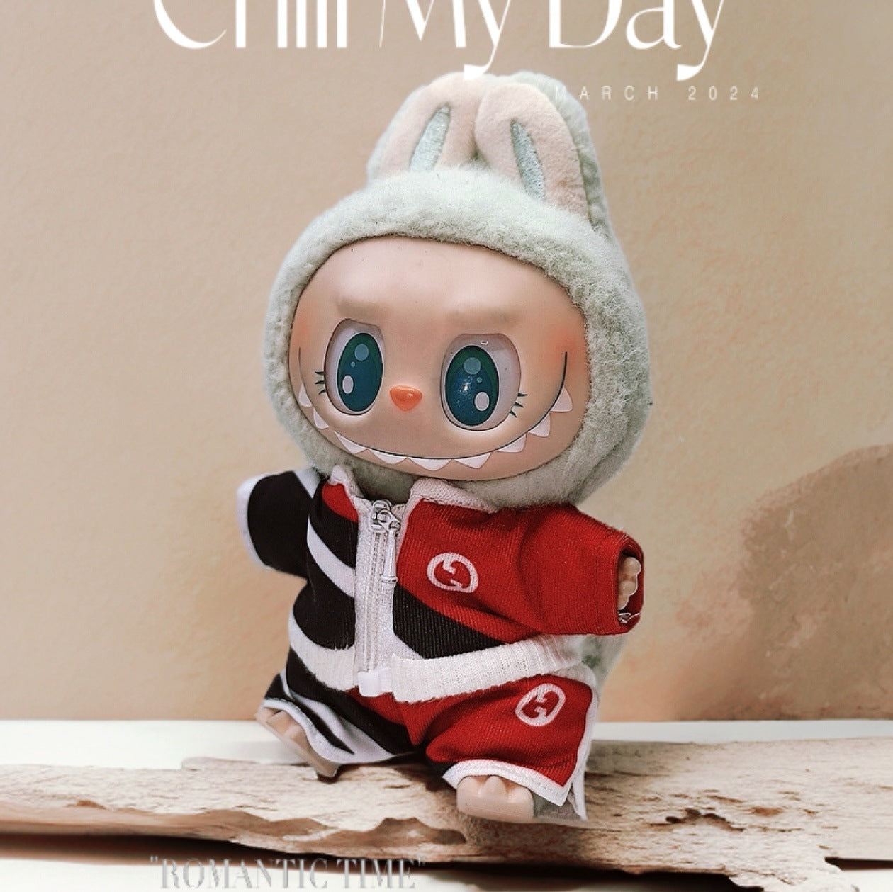 Labubu Doll Outfit Set - Ancient Jacket, Pants, Hat & Bag