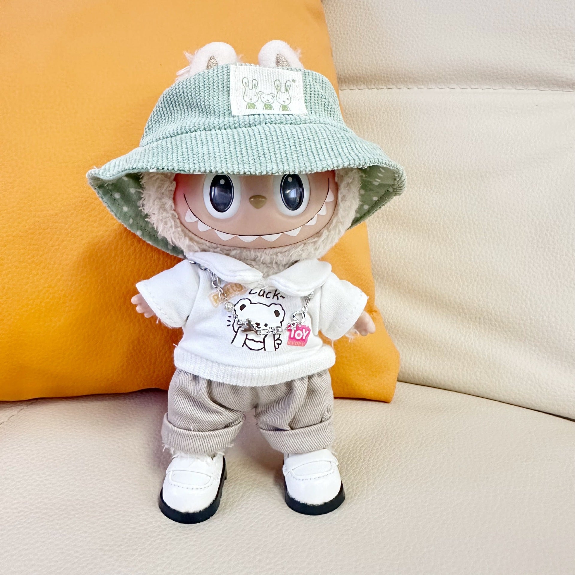 Only clothes] 17CM Rab cloth doll clothes blind box key chain LABUBU for lapel bear shirt suit