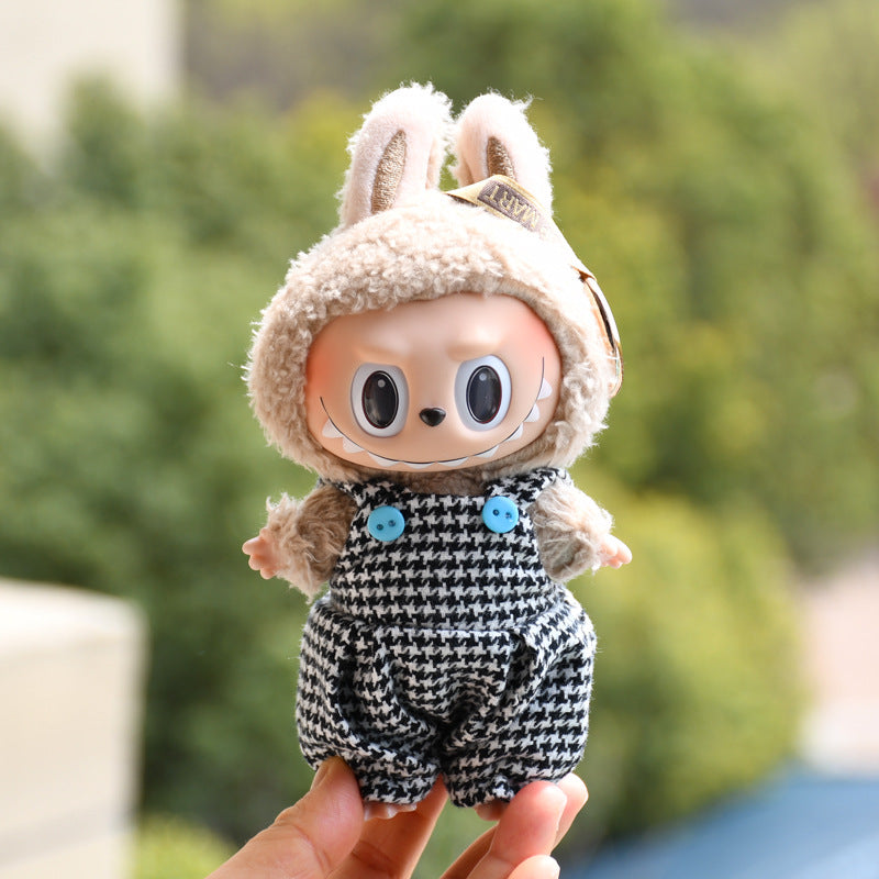 Only baby clothes] 17cm blind box cloth hanging clothes bear corduroy suspenders pants T-shirt key chain baby clothes