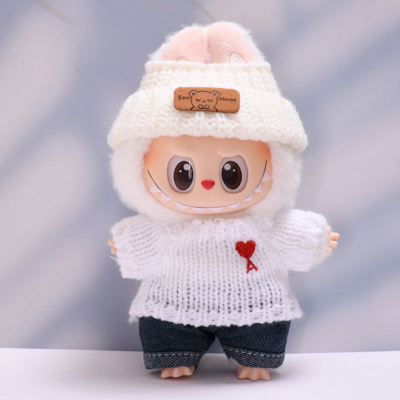 Only clothes] the first and second generation of cloth pendant button sweater hat small bag camera Labubu change baby clothes
