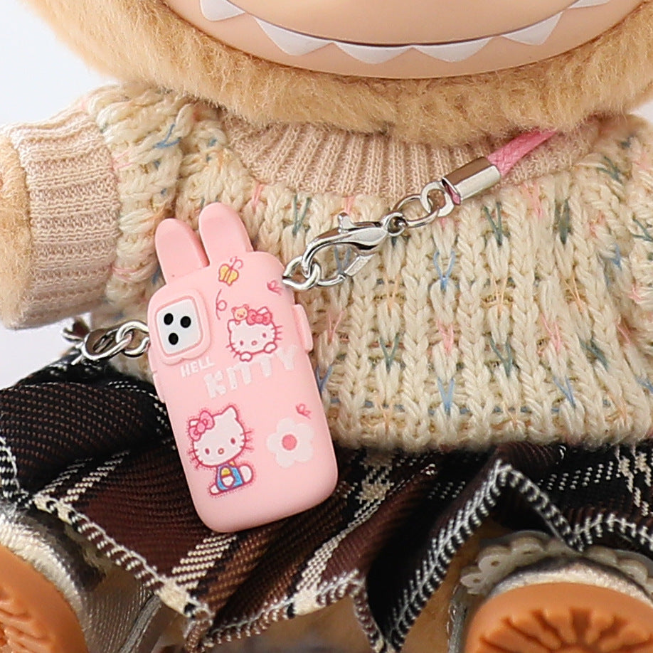 The second generation of Labubu blind box pendant clothes sit party pull cloth doll clothes for JK pleated skirt suit