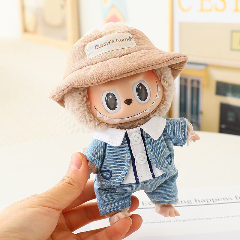 The first and second generation of cloth doll plush doll clothes pendant T-shirt suspenders clothing accessories blind box doll hat