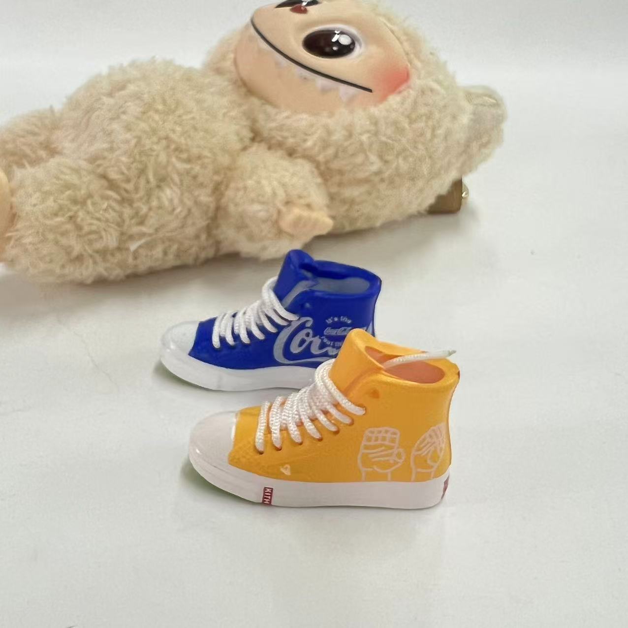 Labubu Plush Doll Clothes 17cm Plush Vinyl Doll Bag Hanging Replacement Shoe Model Pendant Blind Box
