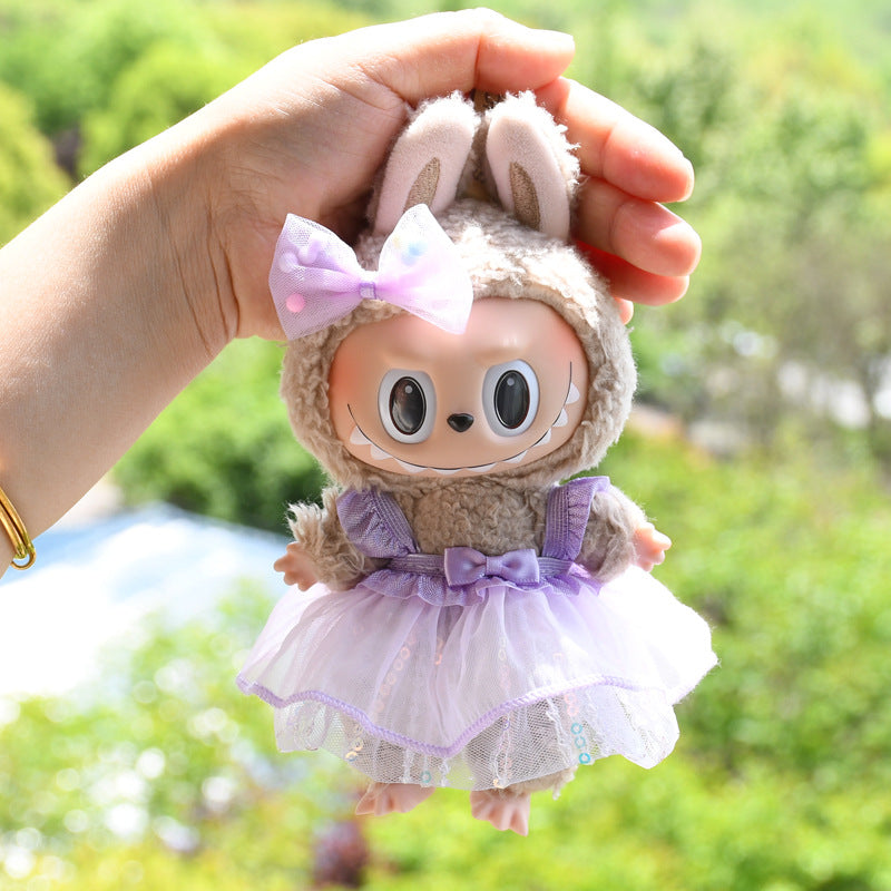 Only clothes] 17cm pendant pull cloth cloth for clothes spring and summer dress suit labubu baby dress cute