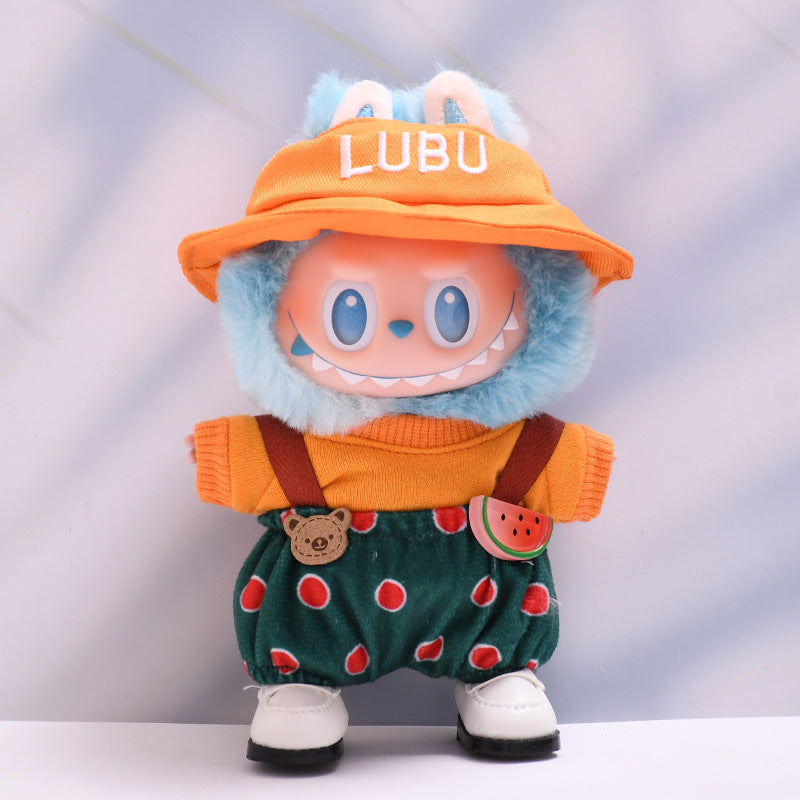 Only baby clothes] one, two and three generations of pendants labubu clothes yellow hat watermelon suspenders pants cloth baby clothes