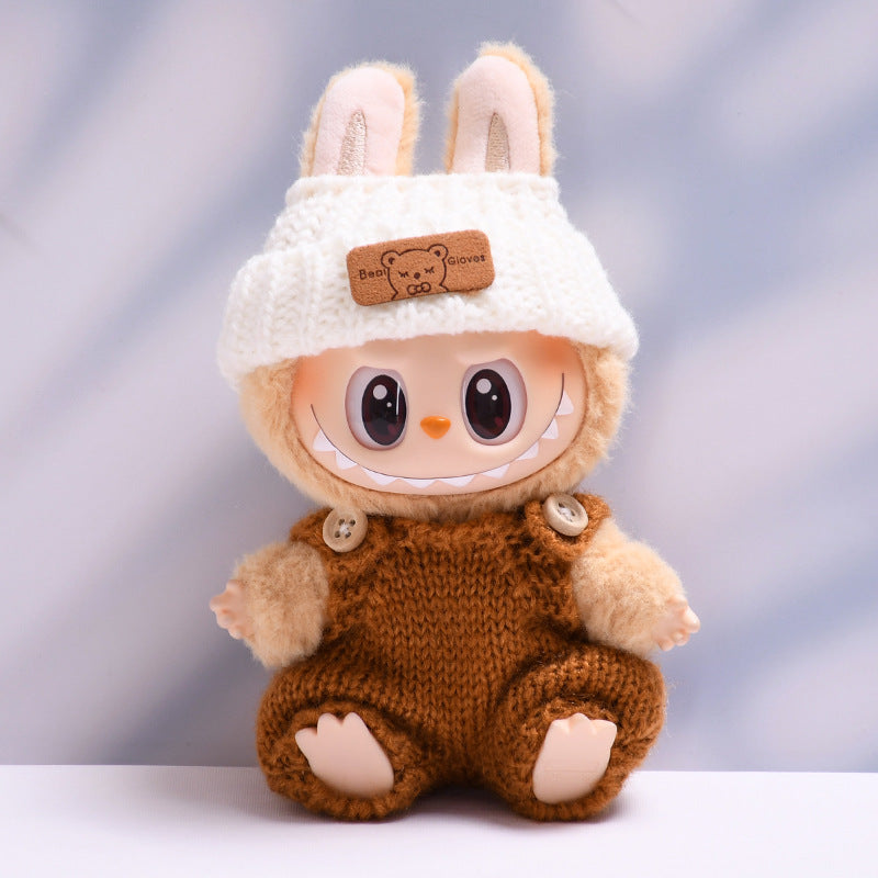 Only clothes] the first and second generation of cloth pendant wool belt pants hat suit Labubu change baby clothes