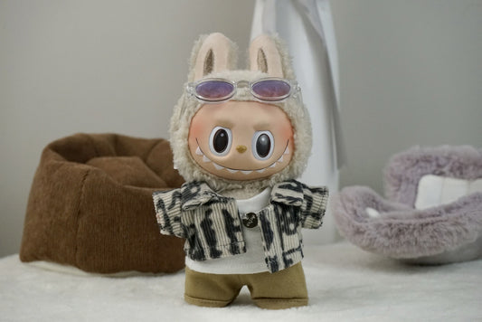 17cm Labubu Doll Retro Street Sweet Outfit Set