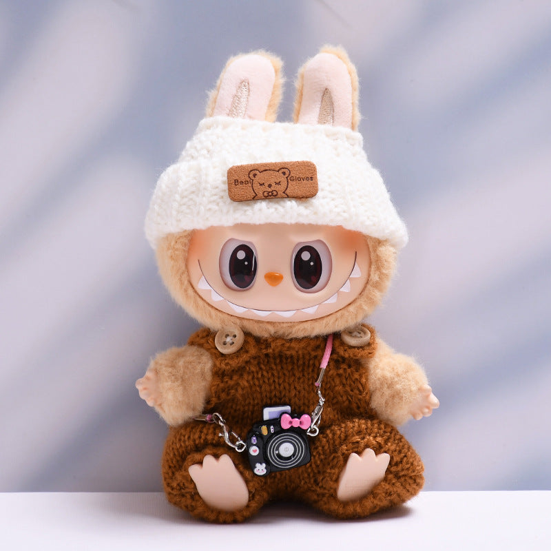 Only clothes] the first and second generation of cloth pendant wool belt pants hat suit Labubu change baby clothes