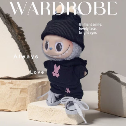 Labubu Doll Clothes - 17cm ALO Logo Outfit Set for Vinyl Dolls