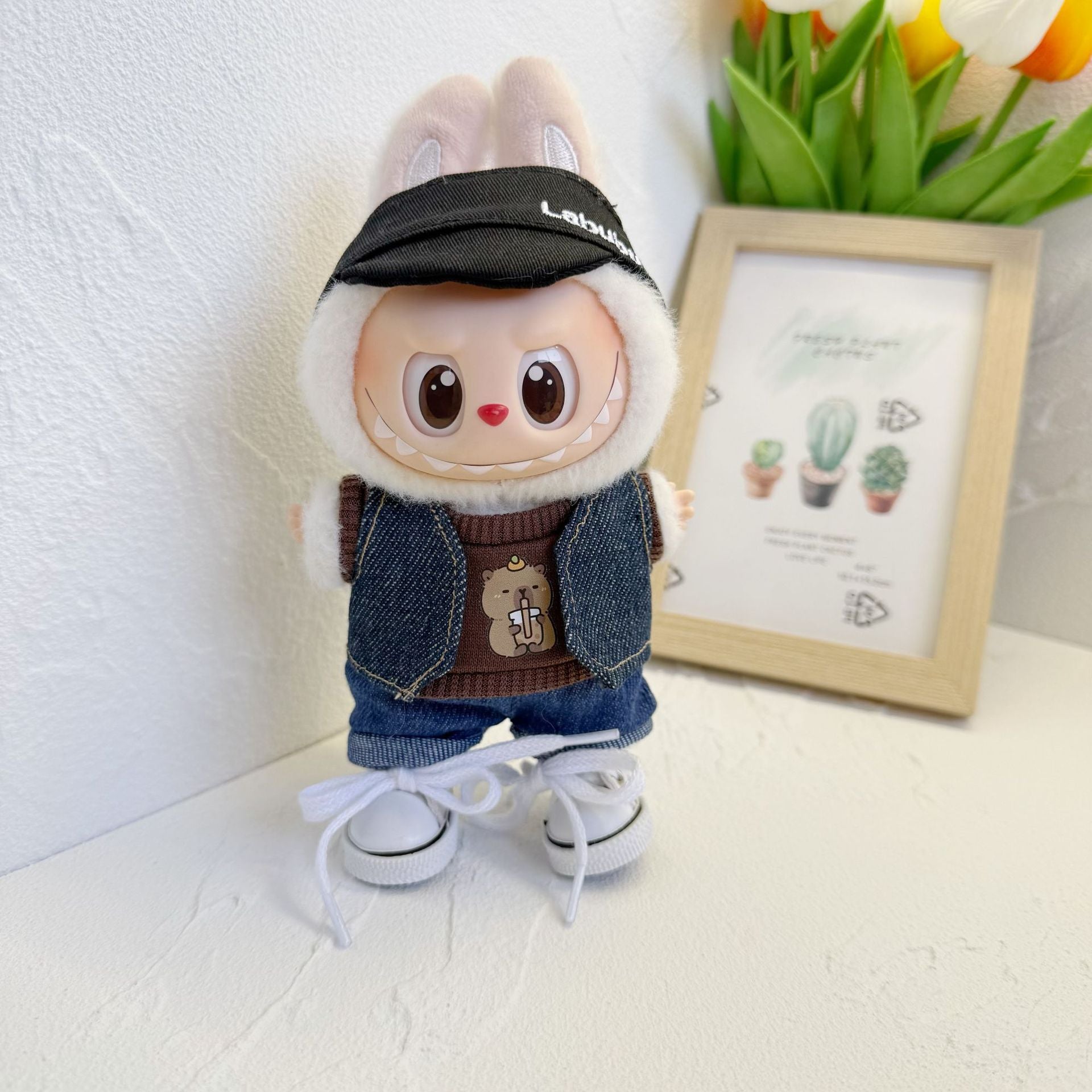 Baby Clothes Only] One or Two Generation Pendant Labubu Clothes Colorful T-Shirt Shorts suit Blind Box Labubu Baby Clothes New