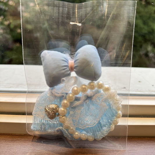 Labubu Doll Pearl Necklace Skirt with Bow - Yellow, Blue, Green, Pink