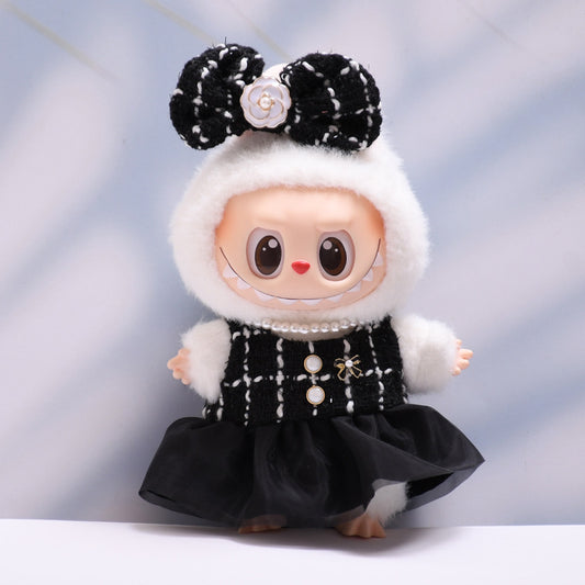 Only baby clothes] one or two generation pendant labubu clothes small fragrant wind black yarn skirt suit cloth baby clothes