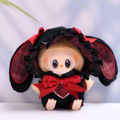 Only clothes] the first and second generation of blind box Labubu pendant clothes rabbit ear hooded cloth cloth baby clothes adorable
