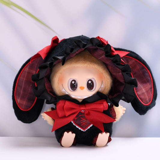 Only clothes] the first and second generation of blind box Labubu pendant clothes rabbit ear hooded cloth cloth baby clothes adorable