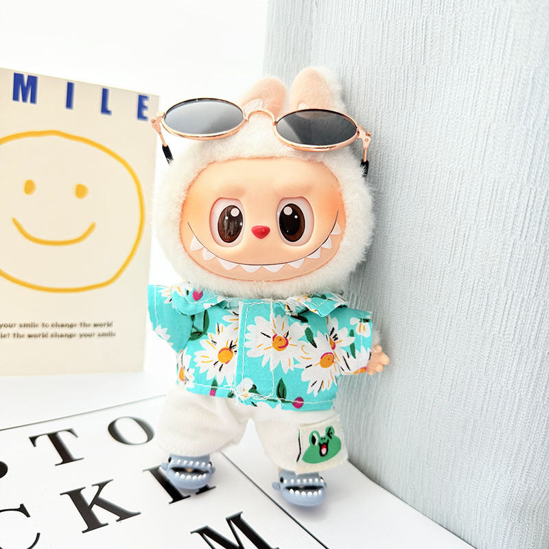 Only clothes] first/second generation Labubu clothes pendant pull cloth sit party doll beach glasses suit