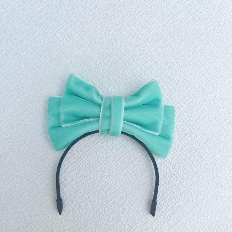 Labubu Sp Bow Headband Fugitive Princess Hair Accessories Elegant Bow Headband Sweet Velvet