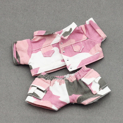 Pendant Labubu Doll Coat One, Two and Three Generation Labubu Doll Denim Jacket Coat Pocket Pants suit