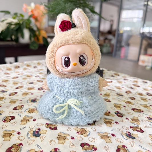 Clothes Only] 15cm Pendant Labubu Blind Box Macaron Labubu Time to chill Doll