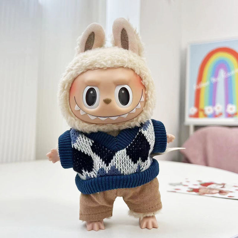 Only clothes] 15cm pendant blind box Macaron Labubu Labubu Time to chill doll clothes