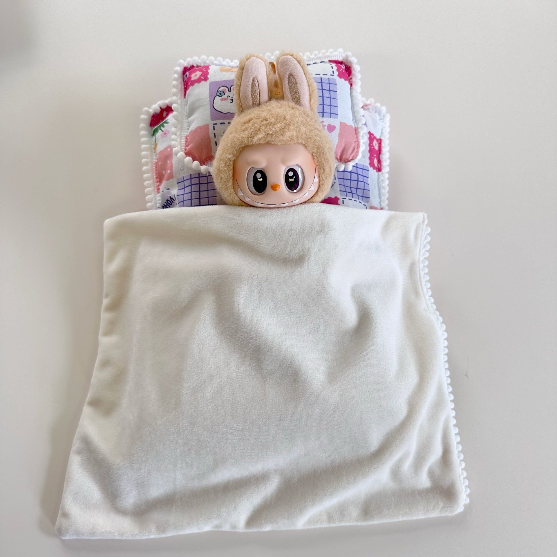 Bedding Only] One or Two Generation Blind Box Rab Sit Party Doll Doll Accessories LABUBU Bedding Pillow