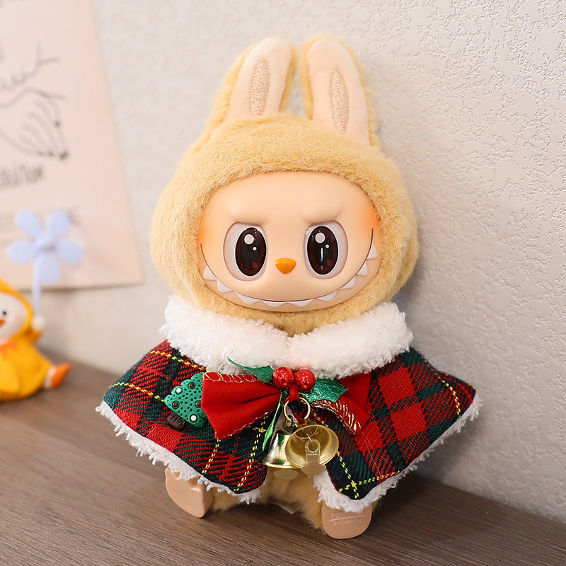 Generation II Blind Box Labubu Doll Clothes LABUBU Sit Party Doll Christmas Cloak Christmas Hat Clothes