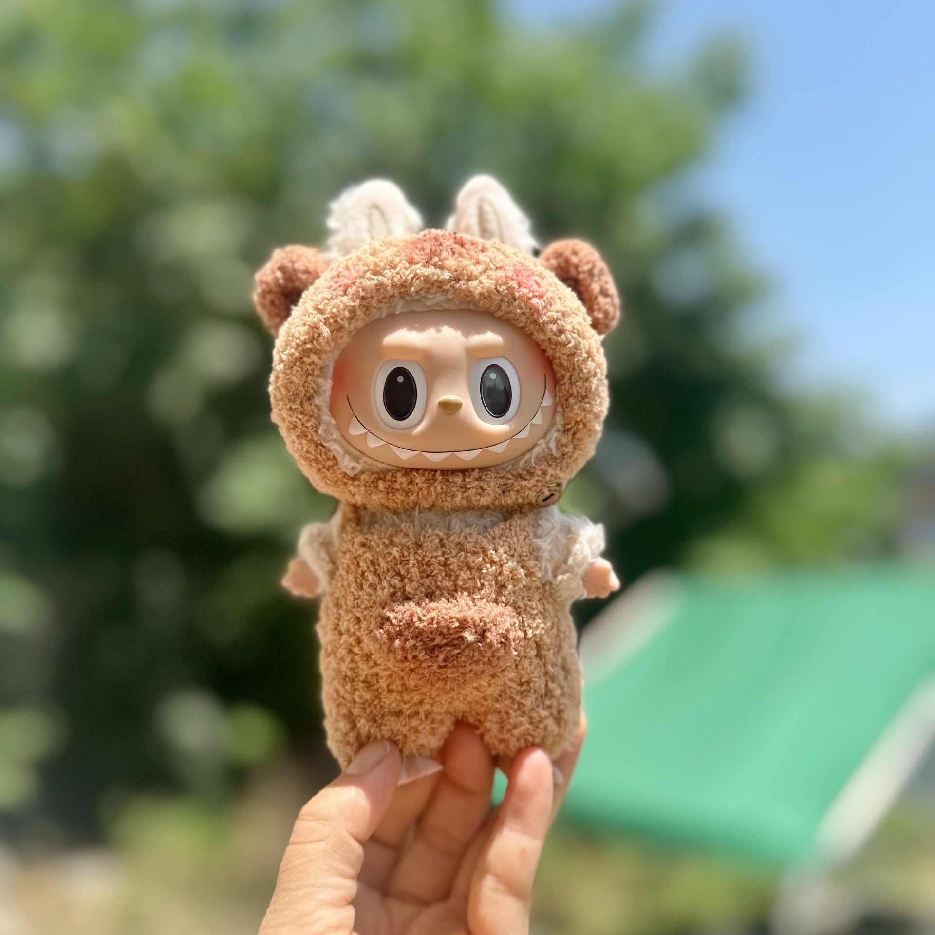 Only clothes] 17CM blind box cloth cloth handmade clothes yellow bow bear suit LABUBU