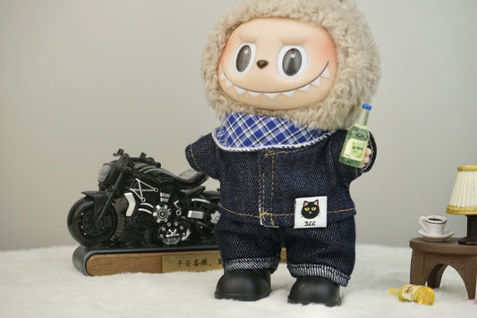 Labubu Doll Denim Outfit Set for 17cm Vinyl Doll