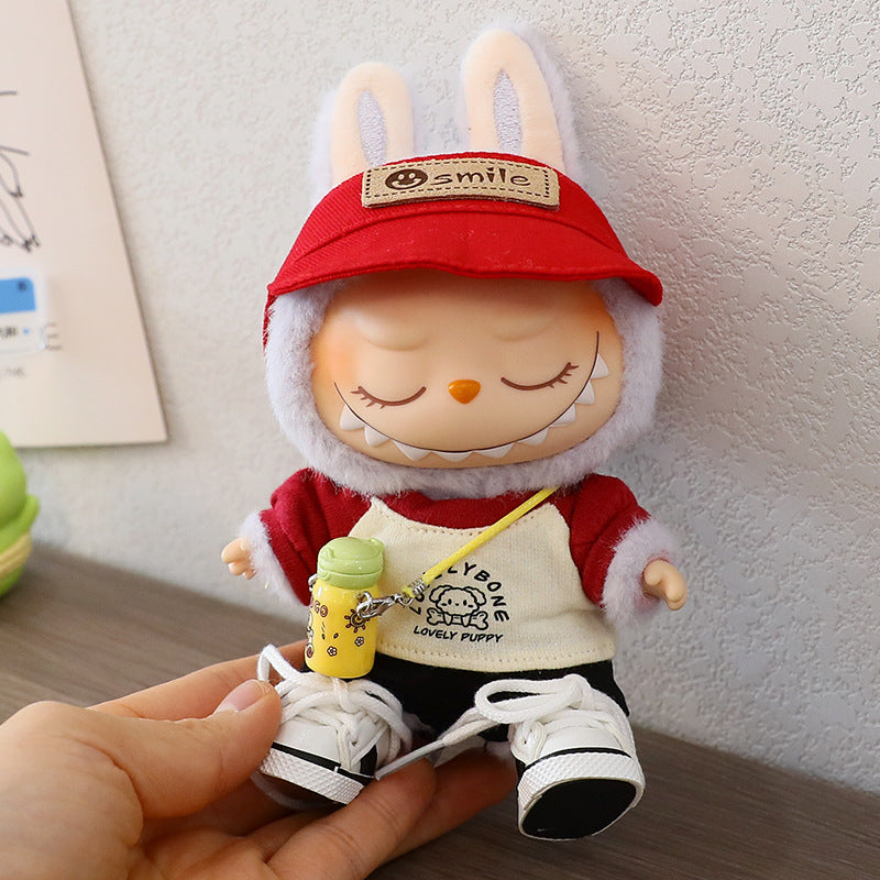 Labubu Doll Sportswear Outfit - T-Shirt, Sneakers & Peaked Cap