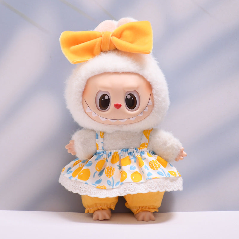 Baby Clothes Only] First, Second and Third Generation Pendants Labub Bow Small Flower Skirt Pants Suit Labub Replacement Baby Clothes