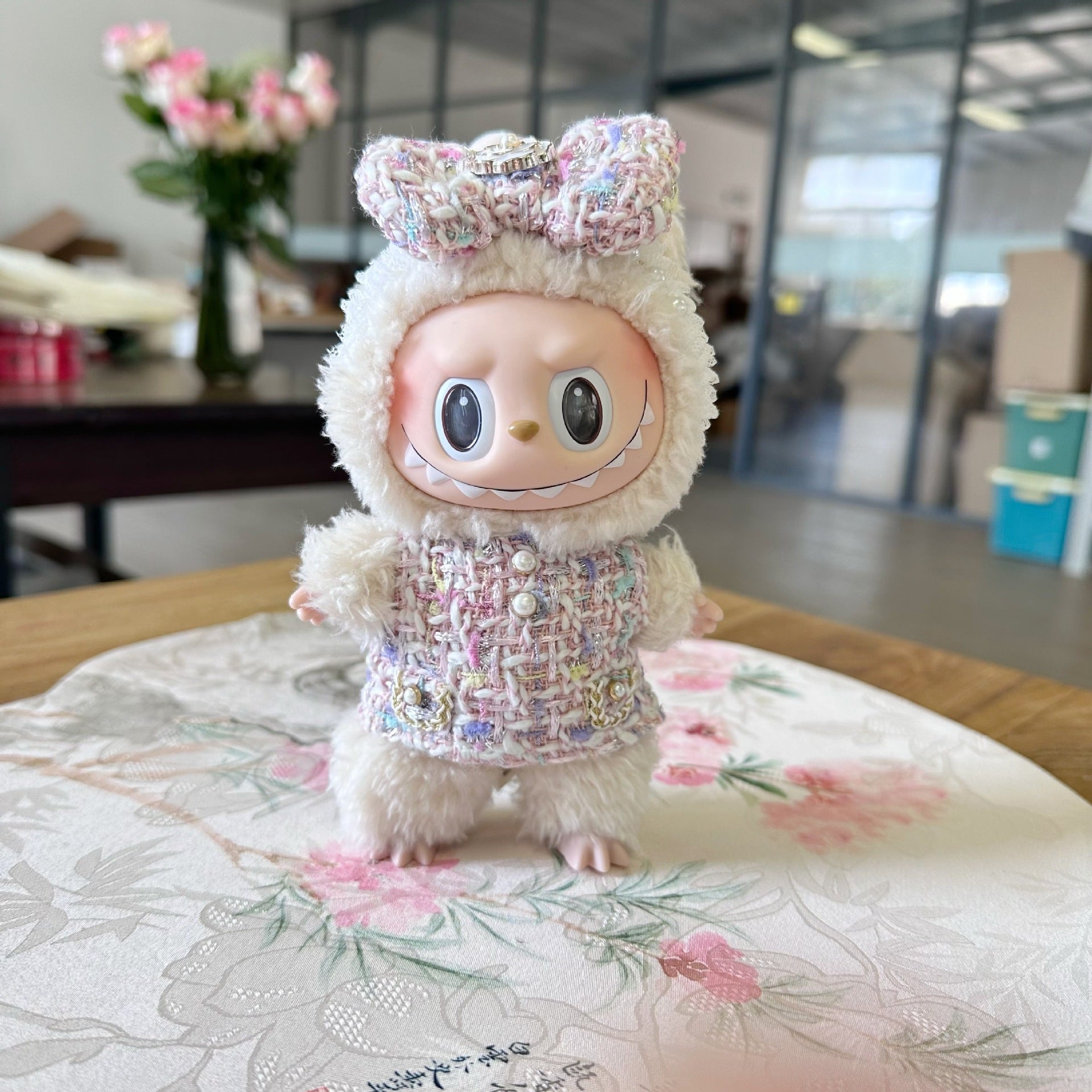 Only clothes] 17CM blind box pull cloth doll clothes pendant LABUBU Hagrid fragrant style skirt set pastel skirt
